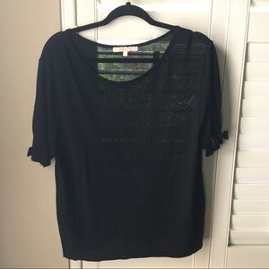La Fée Maraboutée Black Top Blouse Bows French